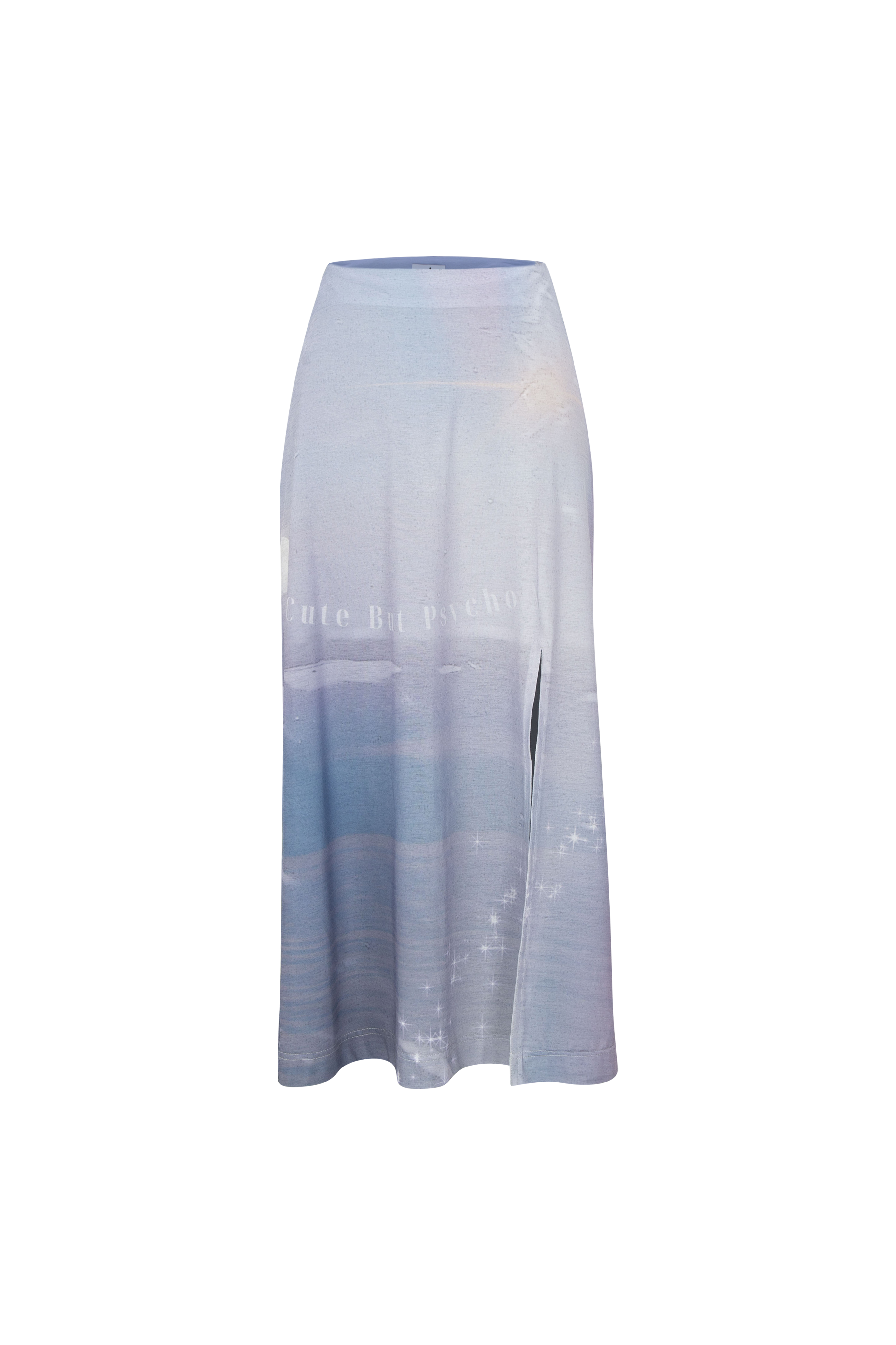 Beach Printing Slit Midi Skirt